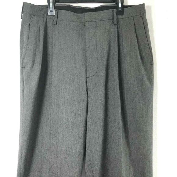 Nautica Rigger Dress Pants Mens 34 x 31 Black Tweed Pleated Altered Hem - Picture 7 of 8